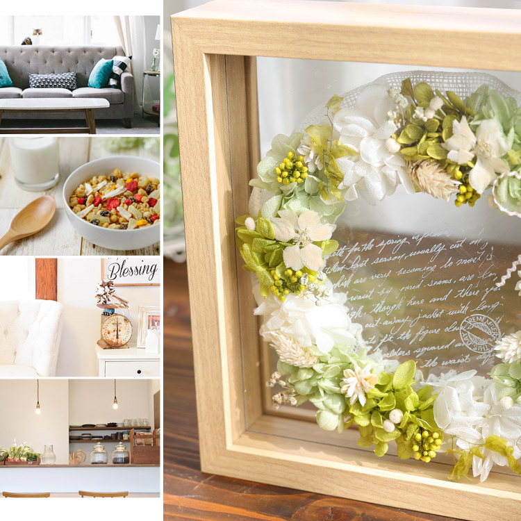 送料無料 プリザーブドフラワー リース In フレーム アレンジ フラワーギフト フラワーマーケット花由公式サイト